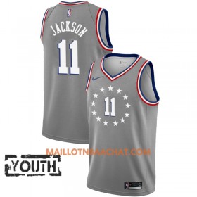 Maillot NBA Philadelphia 76ers Demetrius Jackson 11 2018-19 Nike City Edition Gris Swingman - Enfant